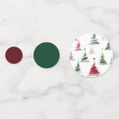 Minimalistische Kerstboom Patronen Confetti (Achterkanten)