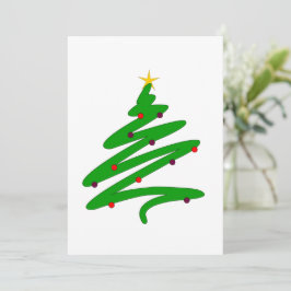 Minimalistische kerstboom plat vakantie Kaart