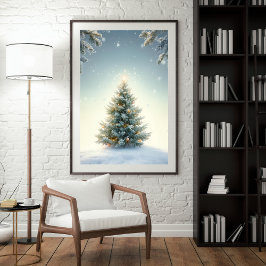 Minimalistische Kerstboom Poster