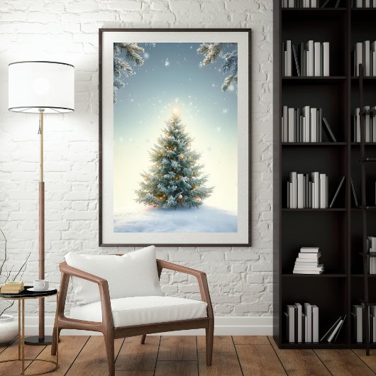 Minimalistische Kerstboom Poster