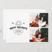 Minimalistische Kerstboom Prettig Kerstfeest Koppe Feestdagenkaart (Voorkant / Achterkant)