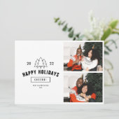 Minimalistische Kerstboom Prettig Kerstfeest Koppe Feestdagenkaart (Staand voorkant)