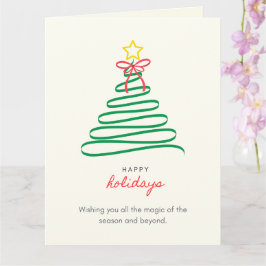 Minimalistische Kerstboom Prettig Kerstfeest Vouwk Kaart