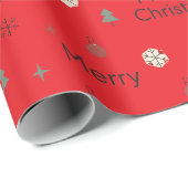 Minimalistische Kerstboom rode achtergrond Cadeaupapier (Rol Hoek)