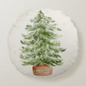 Minimalistische Kerstboom Ronde Worp Kussen (Voorkant)
