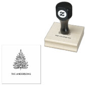 Minimalistische Kerstboom Rubberstempel (Gestempeld)