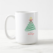 🎄 Minimalistische Kerstboom Vakantie Mok (Links)