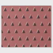 minimalistische kerstboom vakantie roze mauve cadeaupapier (Vlak)