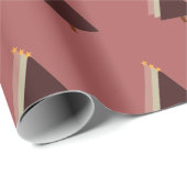 minimalistische kerstboom vakantie roze mauve cadeaupapier (Rol Hoek)