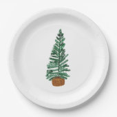 Minimalistische kerstboom waterverf papier bord (Voorkant)