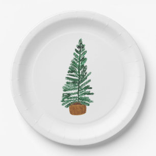 Minimalistische kerstboom waterverf papier bord