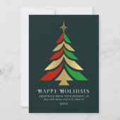 Minimalistische kerstboom zakelijke groet feestdagenkaart (Voorkant)