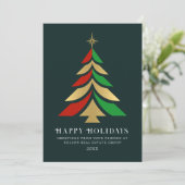 Minimalistische kerstboom zakelijke groet feestdagenkaart (Staand voorkant)