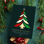 Minimalistische kerstboom zakelijke groet folie feestdagenkaart<br><div class="desc">Minimalistische elegante kerstboom groet Corporate Holiday Kaart. Breng vreugde aan uw naasten en maak de viering onvergetelijk. Klik voor verdere aanpassingen op de blauwe knop rechts en gebruik de ontwerptool om deze sjabloon aan te passen.</div>