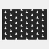 minimalistische kerstboomvakantie zwart wit grijs inpakpapier vel (Voorkant)