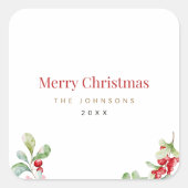 Minimalistische kerstcadeau verpakking sticker (Voorkant)