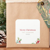 Minimalistische kerstcadeau verpakking sticker