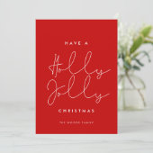 Minimalistische kerstcadeautjes voor Holly Jolly Feestdagenkaart (Staand voorkant)