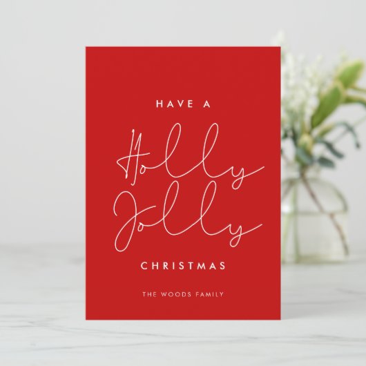 Minimalistische kerstcadeautjes voor Holly Jolly Feestdagenkaart (Staand voorkant)
