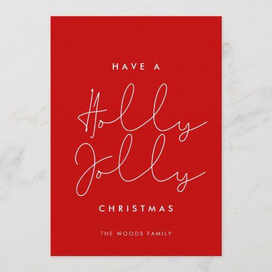 Minimalistische kerstcadeautjes voor Holly Jolly Feestdagenkaart (Voorkant)