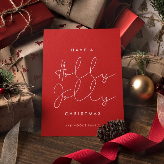 Minimalistische kerstcadeautjes voor Holly Jolly Feestdagenkaart