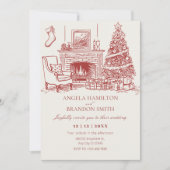 minimalistische kerstdecoratie bruiloft save the date (Voorkant)