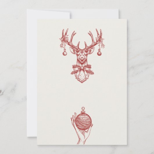 minimalistische kerstdecoratie bruiloft save the date (Achterkant)