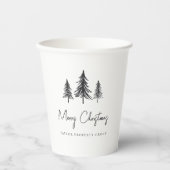 Minimalistische kerstdennenbomen papieren bekers (Voorkant)