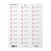 Minimalistische Kerstelf aan het werk Retouradres Etiket (Full Sheet)