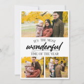 Minimalistische Kerstfamilie 3 Fotocollage Feestdagenkaart (Voorkant)