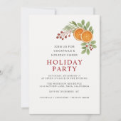 Minimalistische Kerstfeest Botanische Uitnodiging (Voorkant)