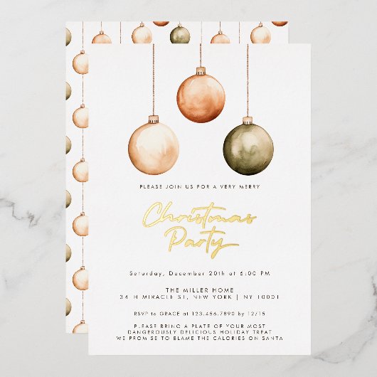 Minimalistische Kerstfeest Uitnodiging (Voorkant / Achterkant)