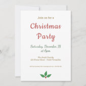 Minimalistische kerstfeestuitnodiging kaart (Voorkant)