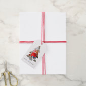 Minimalistische kerstfoto-labels met kerstboom-ach cadeaulabel (Met Touw)