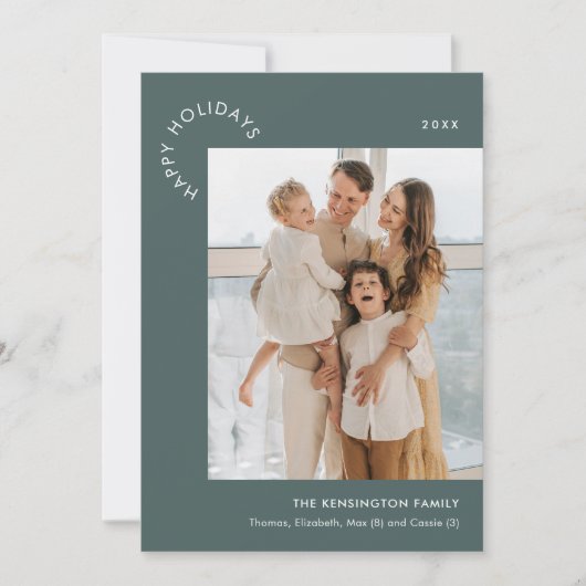 Minimalistische kerstfoto vakantie Kaart, Elegant Kaart (Voorkant)