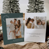 Minimalistische kerstfoto vakantie Kaart, Elegant Kaart