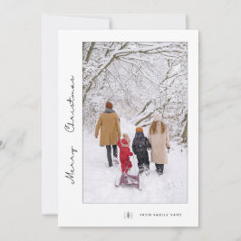 Minimalistische kerstgroet aangepaste familiefoto feestdagenkaart