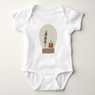 Minimalistische kersthuis- en dennenboom babyuitru romper