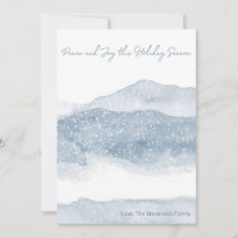 MINIMALISTISCHE KERSTKAART | Berglandschap met Ber