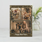 Minimalistische kerstkaart met 3 foto's (Staand voorkant)