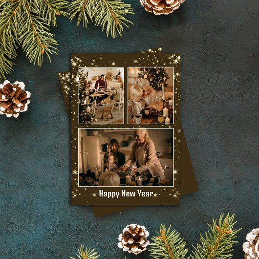 Minimalistische kerstkaart met 3 foto's