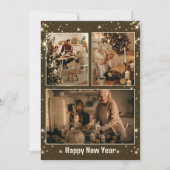 Minimalistische kerstkaart met 3 foto's collage (Voorkant)