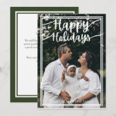 Minimalistische kerstkaart met familiefoto sjabloo (Voorkant / Achterkant)