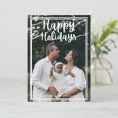 Minimalistische kerstkaart met familiefoto sjabloo (Staand voorkant)