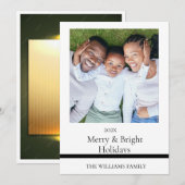 Minimalistische kerstkaart met Happy Holidays en e (Voorkant / Achterkant)