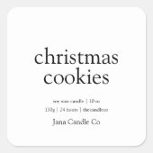 Minimalistische kerstkoekjes kaars label | Modern (Voorkant)