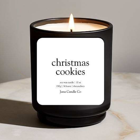 Minimalistische kerstkoekjes kaars label | Modern