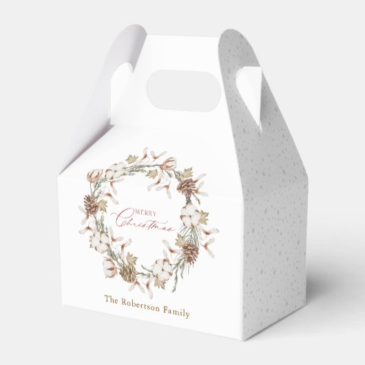 Minimalistische kerstkrans bedankdoosjes (Voorkant Zijde)