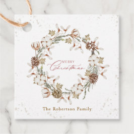 Minimalistische kerstkrans bedankjes labels