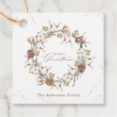 Minimalistische kerstkrans bedankjes labels (Voorkant)